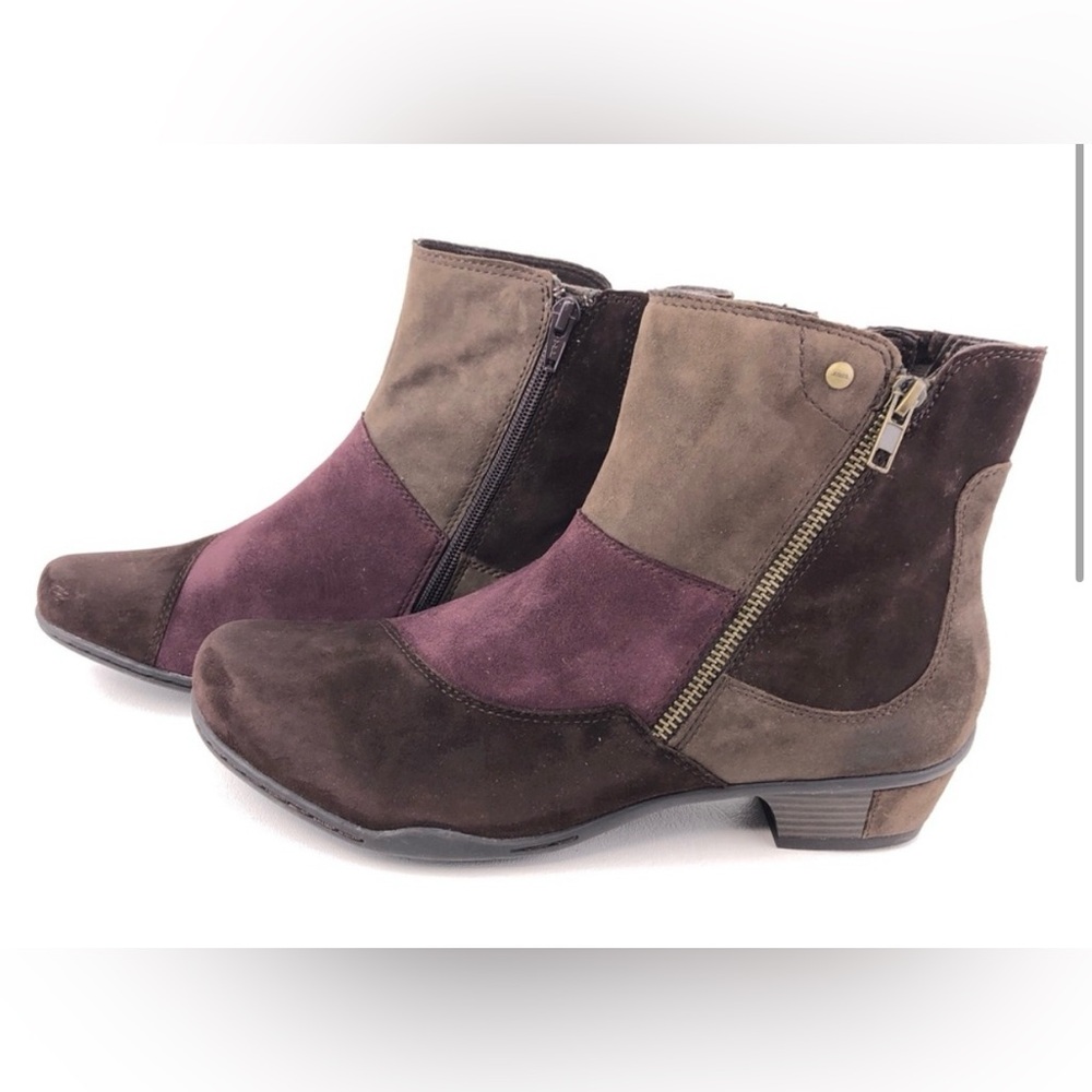 Earth Color block Orion Suede boots EUC